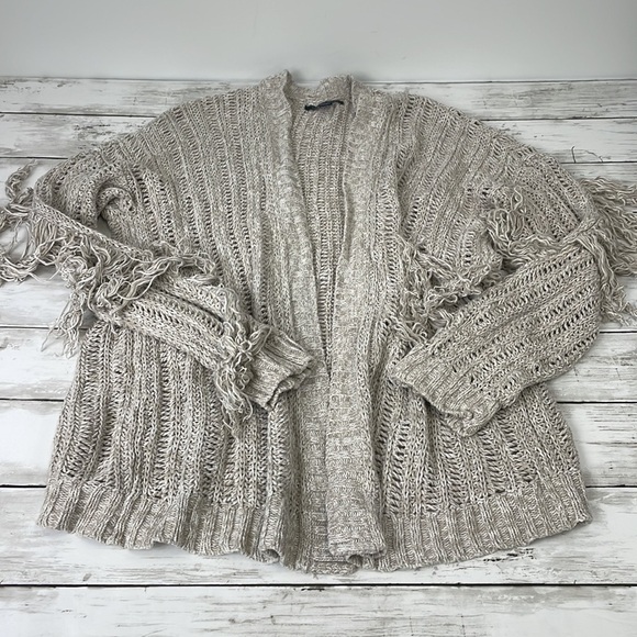American eagle cardigan size XS Hi lo fringe long sleeve women’s - Picture 1 of 6